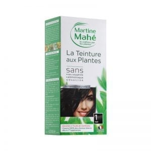 Teinture aux plantes teinte noire, couvre 100% des cheveux blanc