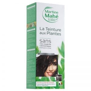 Teinture aux plantes teinte noire, couvre 100% des cheveux blanc