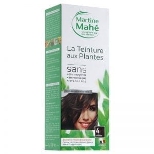 Teinture aux plantes Martine Mahé garantie de couvrir 100% des cheveux blancs et sans eau oxygénée ni résorcine