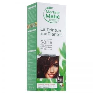 Teinture aux plantes Martine Mahé garantie de couvrir 100% des cheveux blancs et sans eau oxygénée ni résorcine