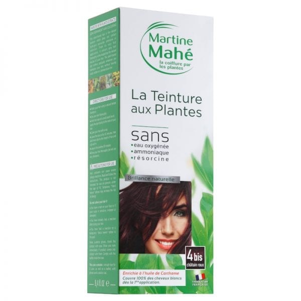 Teinture aux plantes Martine Mahé garantie de couvrir 100% des cheveux blancs et sans eau oxygénée ni résorcine