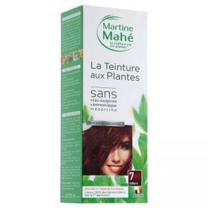 Teinture aux plantes Martine Mahé garantie de couvrir 100% des cheveux blancs et sans eau oxygénée ni résorcine