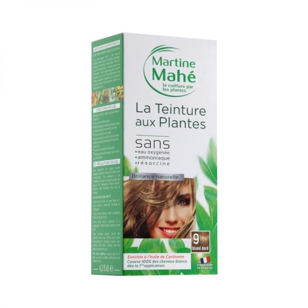 Teinture aux plantes Martine Mahé garantie de couvrir 100% des cheveux blancs et sans eau oxygénée ni résorcine