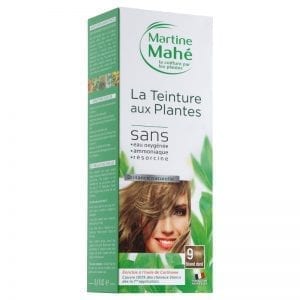 Teinture aux plantes Martine Mahé garantie de couvrir 100% des cheveux blancs et sans eau oxygénée ni résorcine